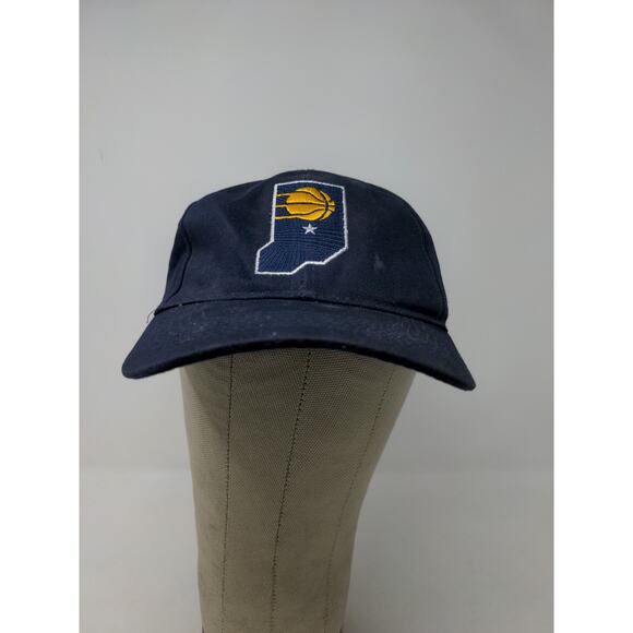 Main Gate NBA Indiana Pacers Hat Embroidered State Logo Blue Strapback - Picture 2 of 10